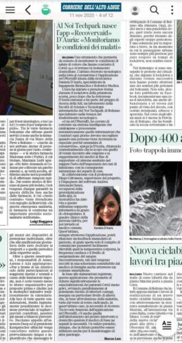 Al Noi Techpark nasce l'app reCOVeryaID.D'Auria: "Monitoriamo le condizioni dei malati"